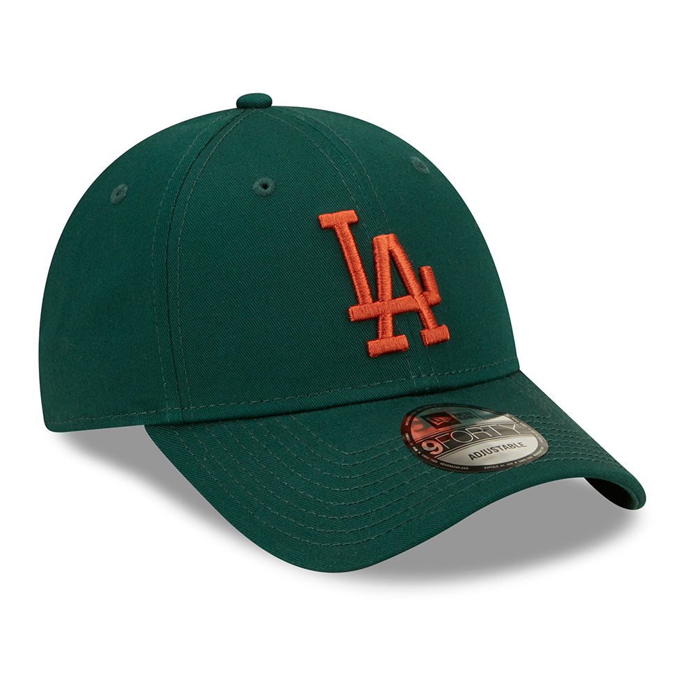 Gorra de béisbol 9FORTY MLB League Essential L.A. Dodgers de New Era - Verde Oscuro-Ladrillo