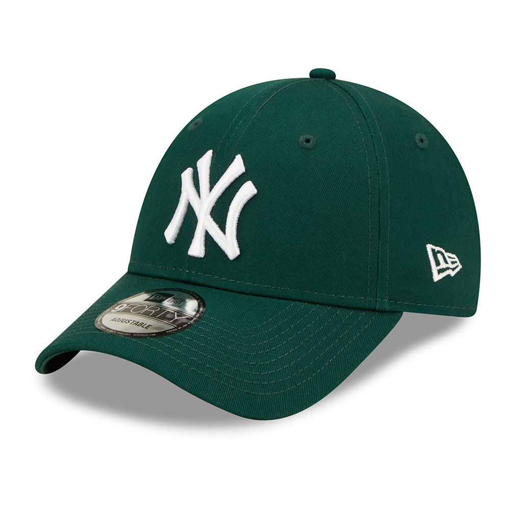 Gorra de béisbol 9FORTY MLB League Essential New York Yankees de New Era - Verde Oscuro-Blanco