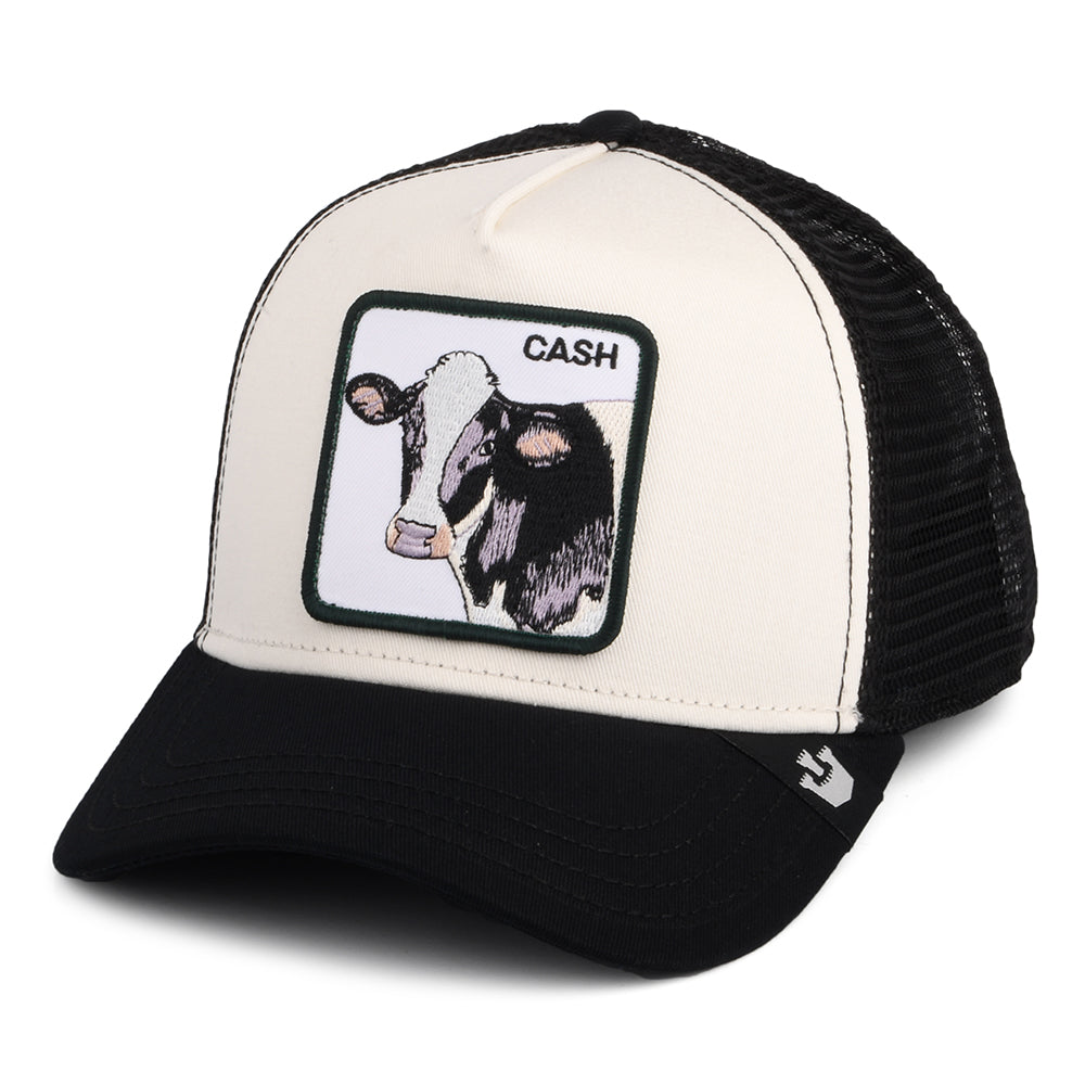 Gorra Trucker Cash Cow de Goorin - Blanco-Negro