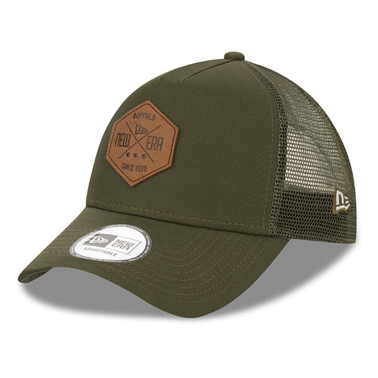Gorra Trucker 9FORTY A-Frame Heritage Patch de New Era - Verde Oliva