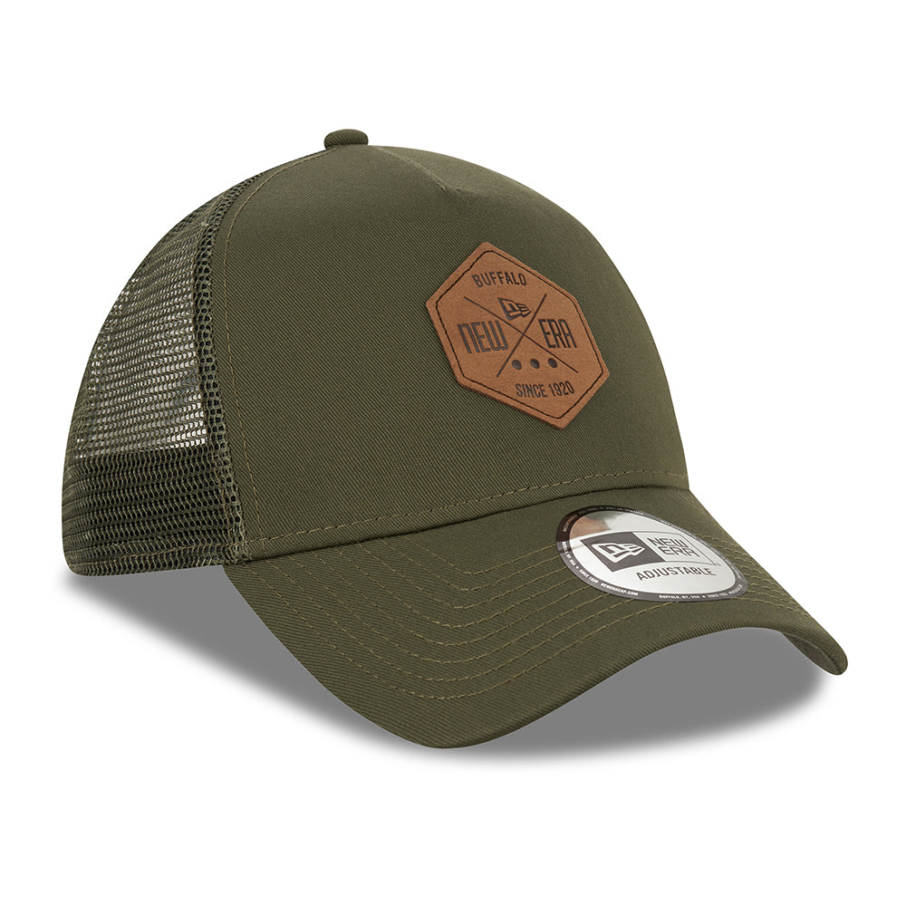 Gorra Trucker 9FORTY A-Frame Heritage Patch de New Era - Verde Oliva