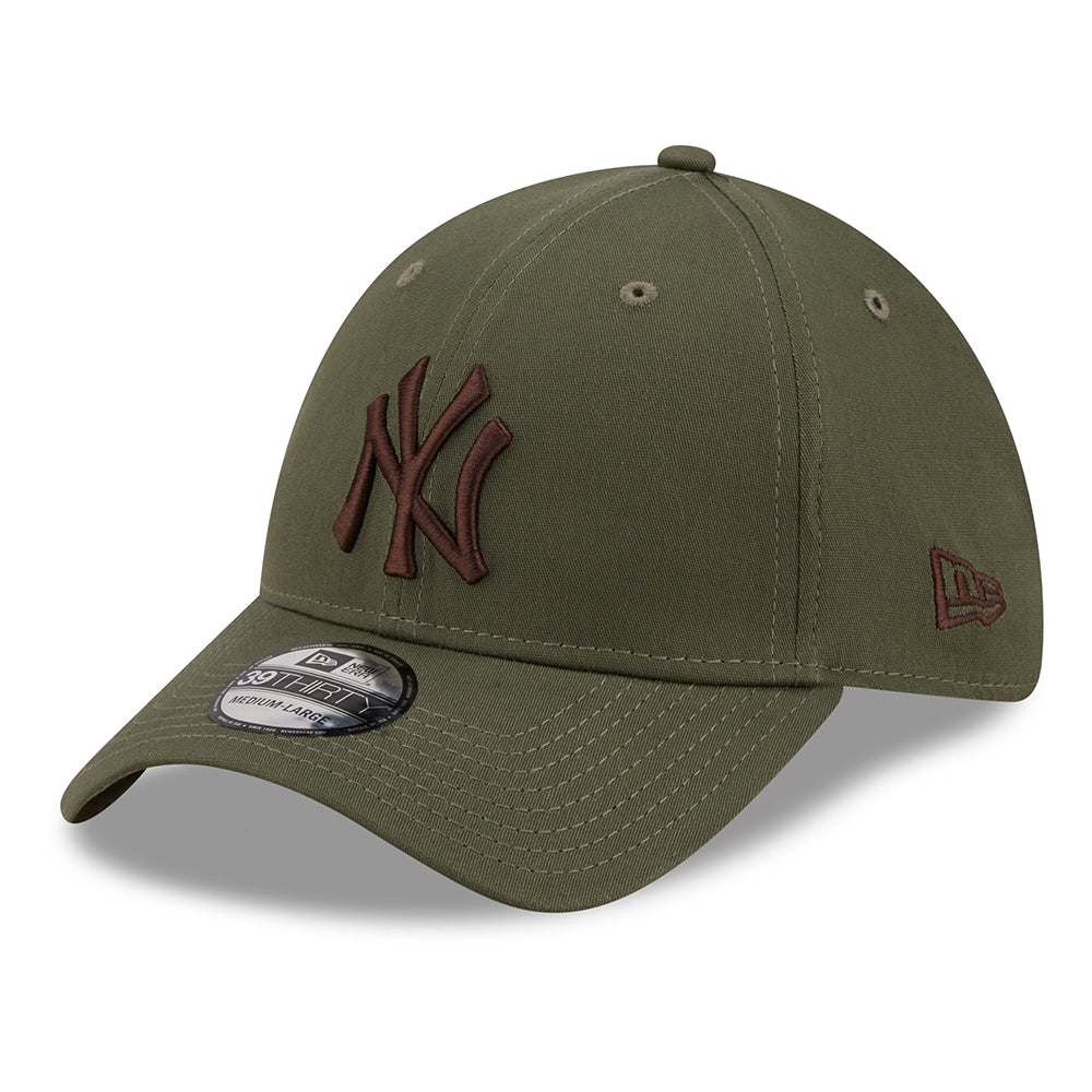 Gorra de béisbol 39THIRTY MLB League Essential I New York Yankees de New Era - Verde Oliva-Marrón