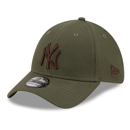 Gorra de béisbol 39THIRTY MLB League Essential I New York Yankees de New Era - Verde Oliva-Marrón