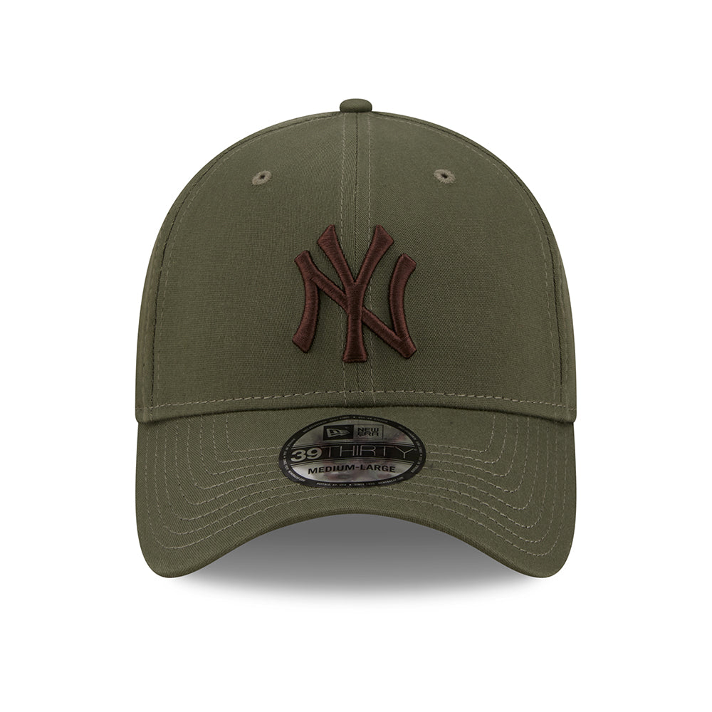 Gorra de béisbol 39THIRTY MLB League Essential I New York Yankees de New Era - Verde Oliva-Marrón