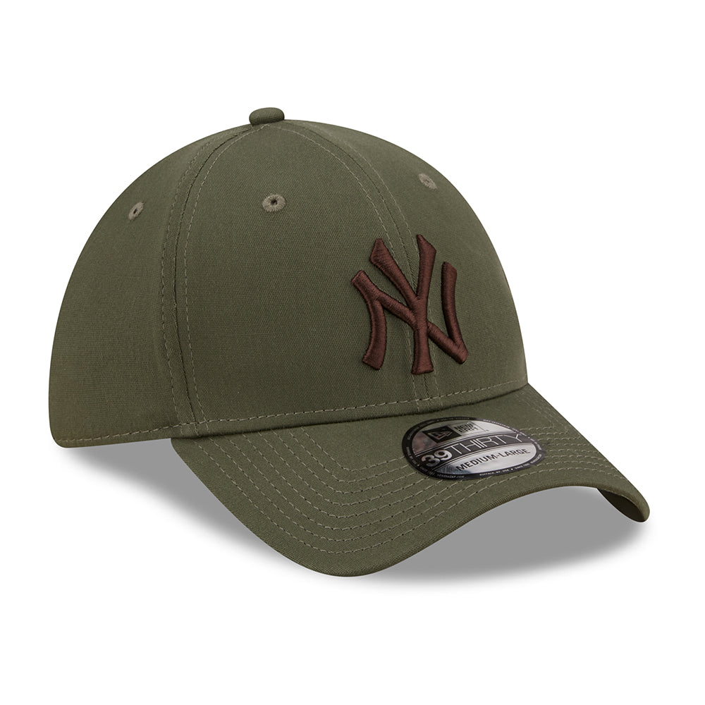 Gorra de béisbol 39THIRTY MLB League Essential I New York Yankees de New Era - Verde Oliva-Marrón