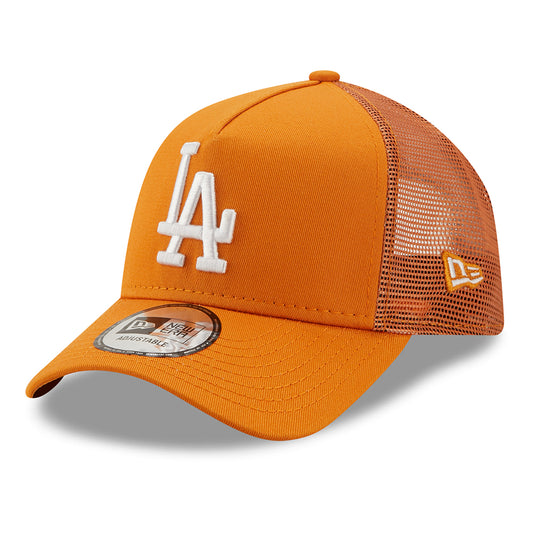 Gorra Trucker 9FORTY A-Frame MLB League Essential L.A. Dodgers de New Era - Naranja-Blanco