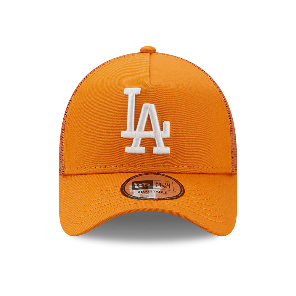 Gorra Trucker 9FORTY A-Frame MLB League Essential L.A. Dodgers de New Era - Naranja-Blanco