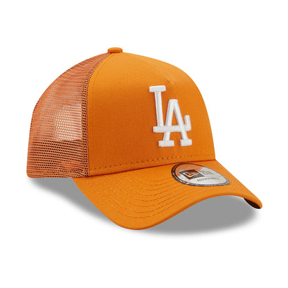 Gorra Trucker 9FORTY A-Frame MLB League Essential L.A. Dodgers de New Era - Naranja-Blanco