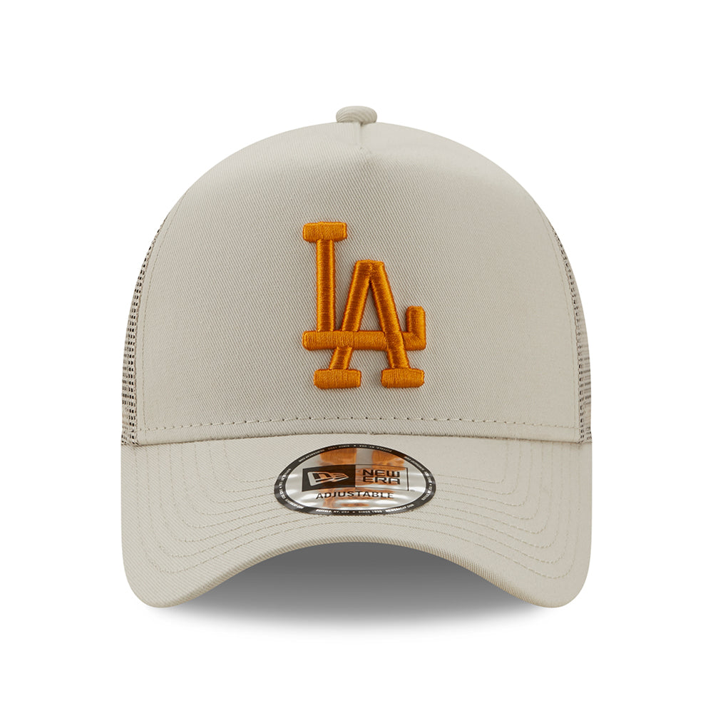 Gorra Trucker 9FORTY A-Frame MLB League Essential L.A. Dodgers de New Era - Piedra-Naranja