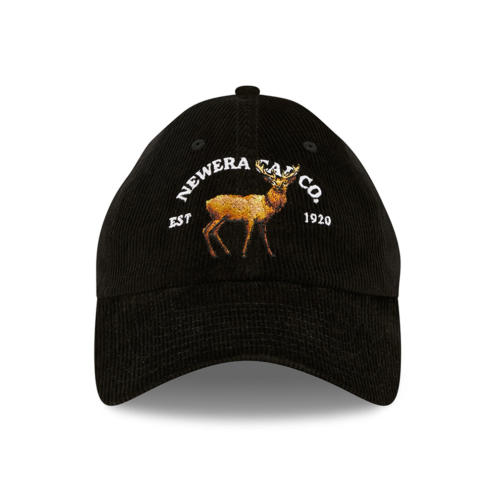 Gorra de béisbol 9TWENTY de pana Wildlife Casual Classic Deer de New Era - Negro