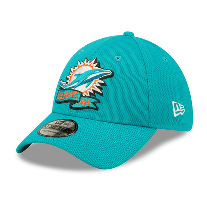 Gorra de béisbol 39THIRTY NFL Sideline On Field Miami Dolphins de New Era - Verde Azulado