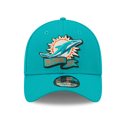 Gorra de béisbol 39THIRTY NFL Sideline On Field Miami Dolphins de New Era - Verde Azulado