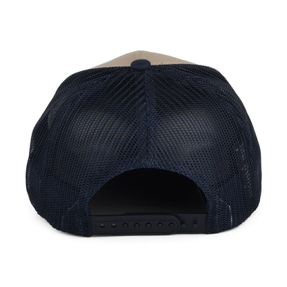 Gorra Trucker Rival Stamp NetPlus MP de Brixton - Arena-Azul Marino Lavado