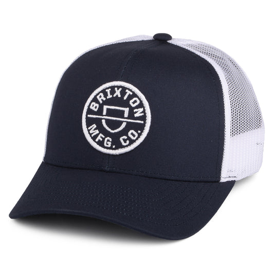 Gorra Trucker Crest NetPlus MP de Brixton - Azul Marino-Blanco