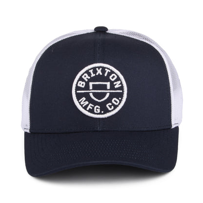Gorra Trucker Crest NetPlus MP de Brixton - Azul Marino-Blanco