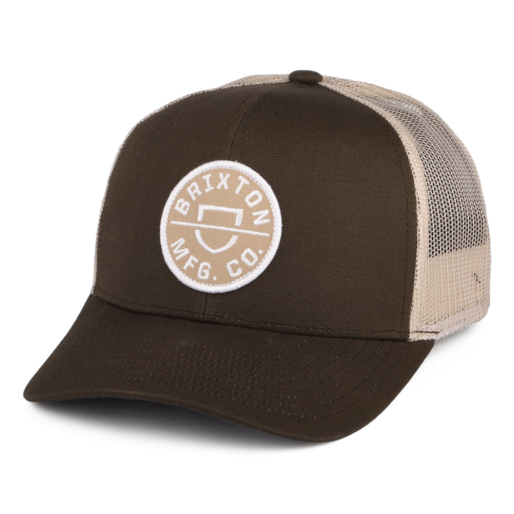 Gorra Trucker Crest NetPlus MP de Brixton - Marrón Claro-Arena