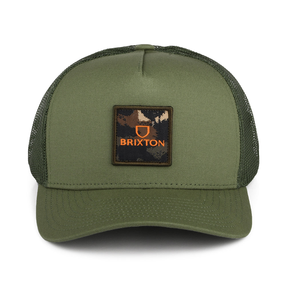 Gorra Trucker Alpha Block NetPlus MP de Brixton - Verde Oliva