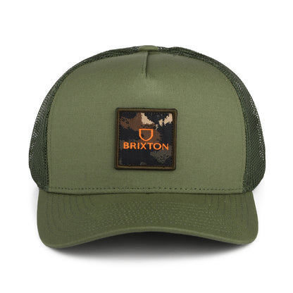 Gorra Trucker Alpha Block NetPlus MP de Brixton - Verde Oliva