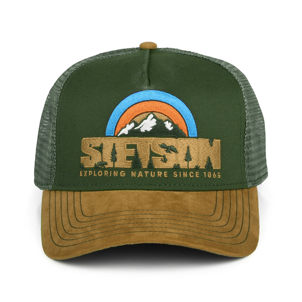 Gorra Trucker Hiking de Stetson - Verde Oliva