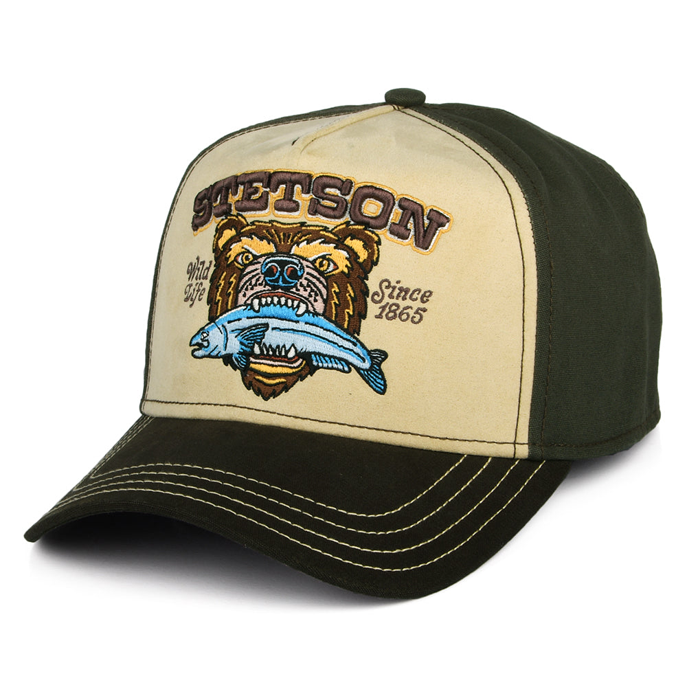 Gorra Snapback Wild Life de Stetson - Beige-Verde Oliva-Marrón