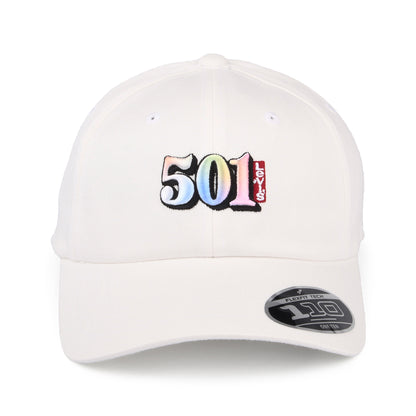 Gorra de béisbol mujeres 501 Flexfit con etiqueta lisa de Levi's - Crema