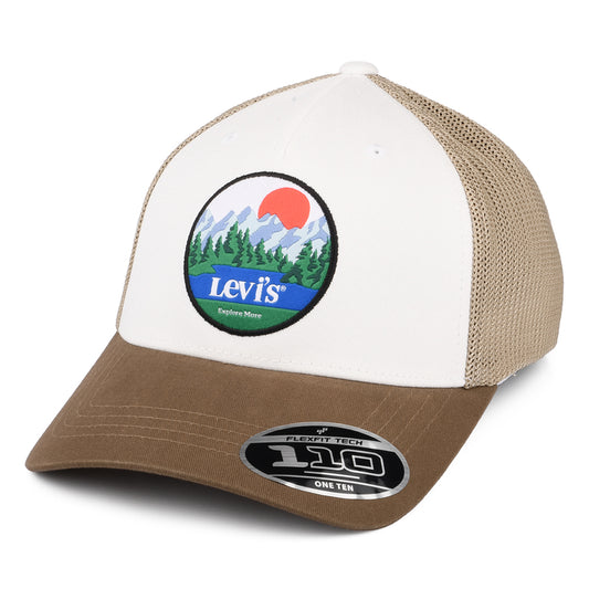 Gorra Trucker Graphic Flexfit con etiqueta lisa de Levi's - Marrón-Blanco