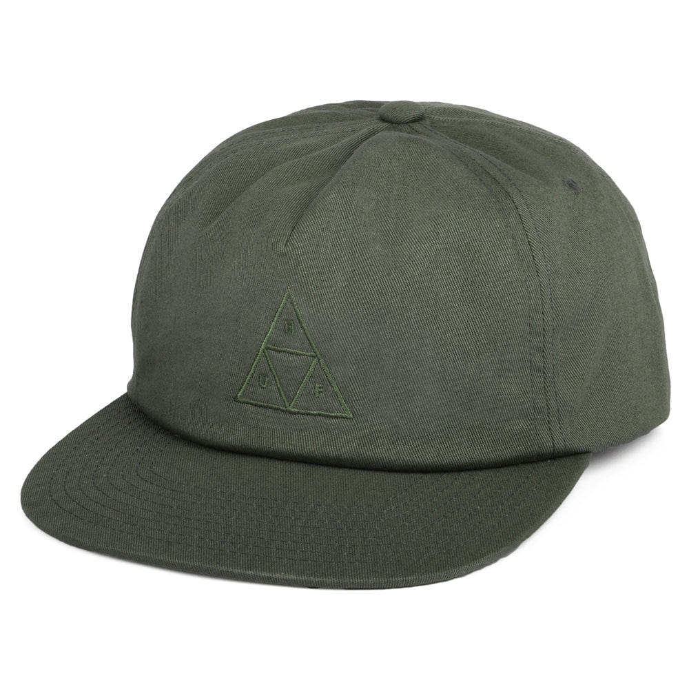 Gorra Snapback Triple Triangle Unstructured de HUF - Verde Oliva