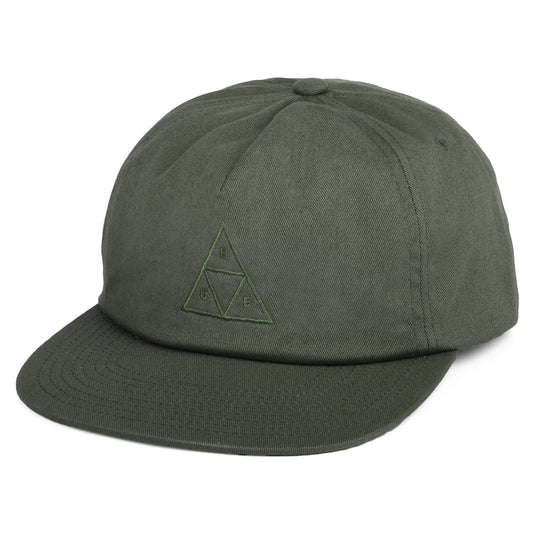 Gorra Snapback Triple Triangle Unstructured de HUF - Verde Oliva