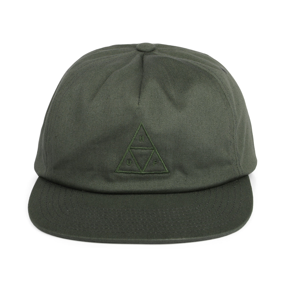 Gorra Snapback Triple Triangle Unstructured de HUF - Verde Oliva