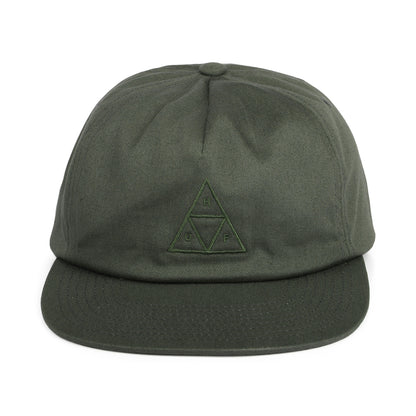 Gorra Snapback Triple Triangle Unstructured de HUF - Verde Oliva