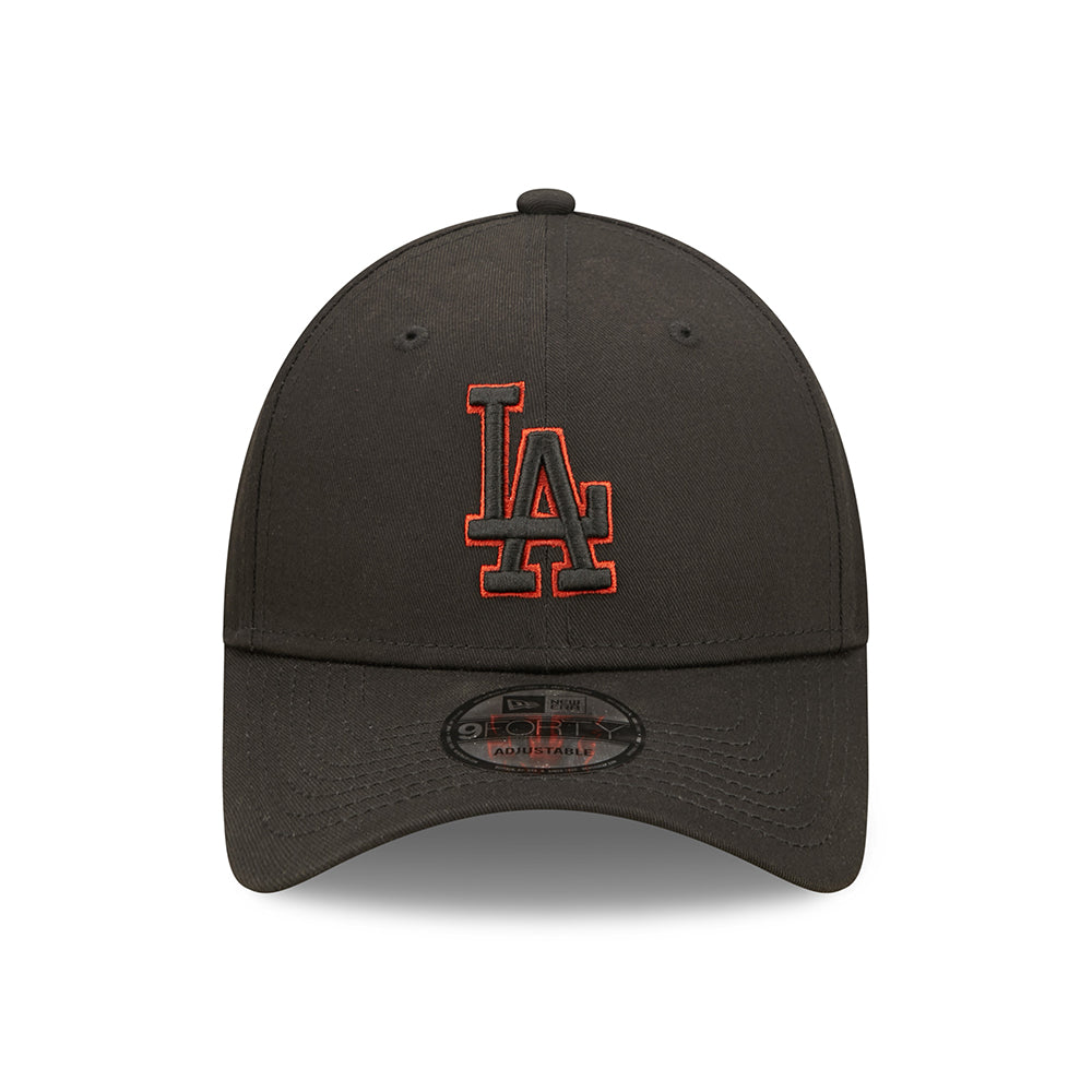 Gorra de béisbol 9FORTY MLB Team Outline L.A. Dodgers de New Era - Negro-Rojo