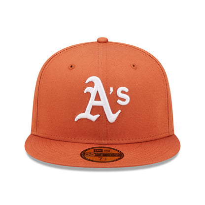 Gorra de béisbol 59FIFTY MLB League Essential I Oakland Athletics de New Era - Naranja-Blanco