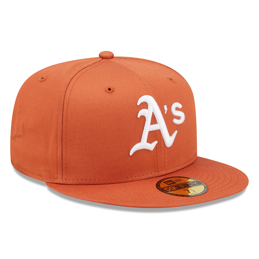 Gorra de béisbol 59FIFTY MLB League Essential I Oakland Athletics de New Era - Naranja-Blanco