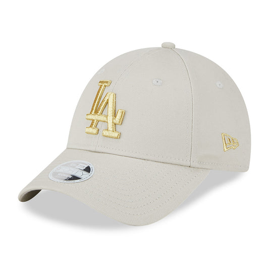 Gorra de béisbol mujeres 9FORTY MLB Metallic Logo L.A. Dodgers de New Era - Gris Piedra-Dorado