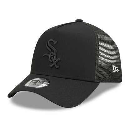 Gorra Trucker 9FORTY A-Frame MLB Tonal Mesh Chicago White Sox de New Era - Negro sobre Negro