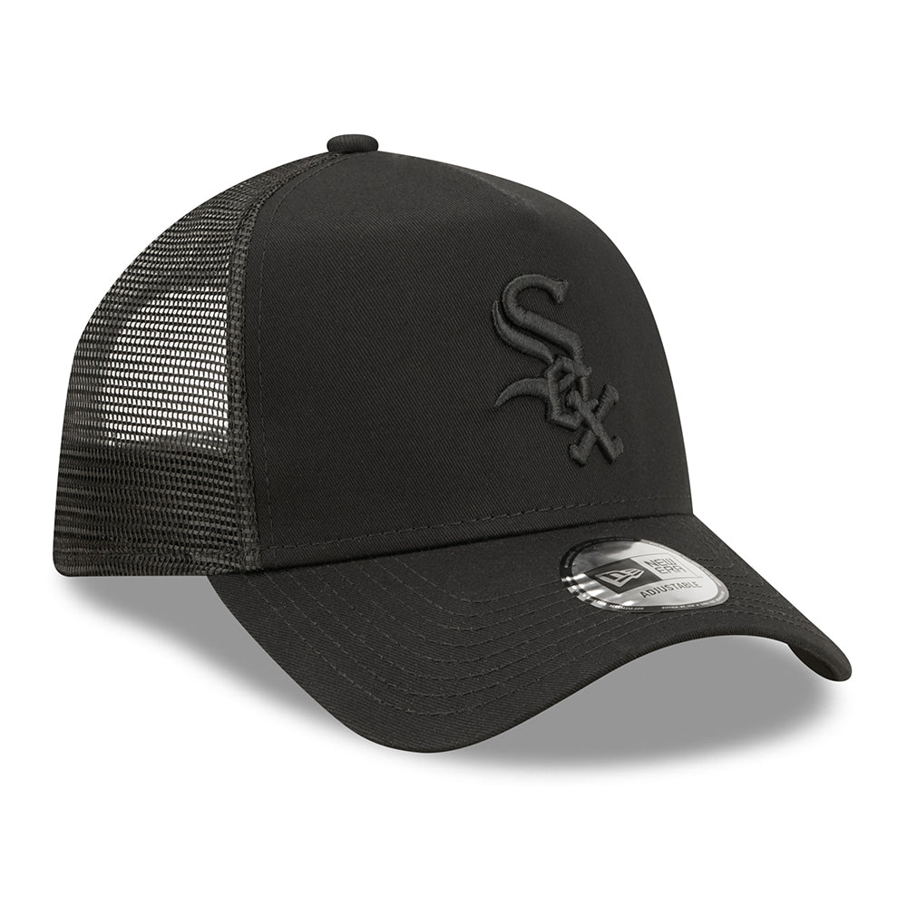 Gorra Trucker 9FORTY A-Frame MLB Tonal Mesh Chicago White Sox de New Era - Negro sobre Negro