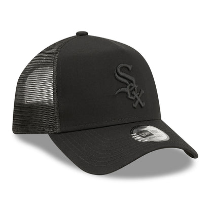 Gorra Trucker 9FORTY A-Frame MLB Tonal Mesh Chicago White Sox de New Era - Negro sobre Negro