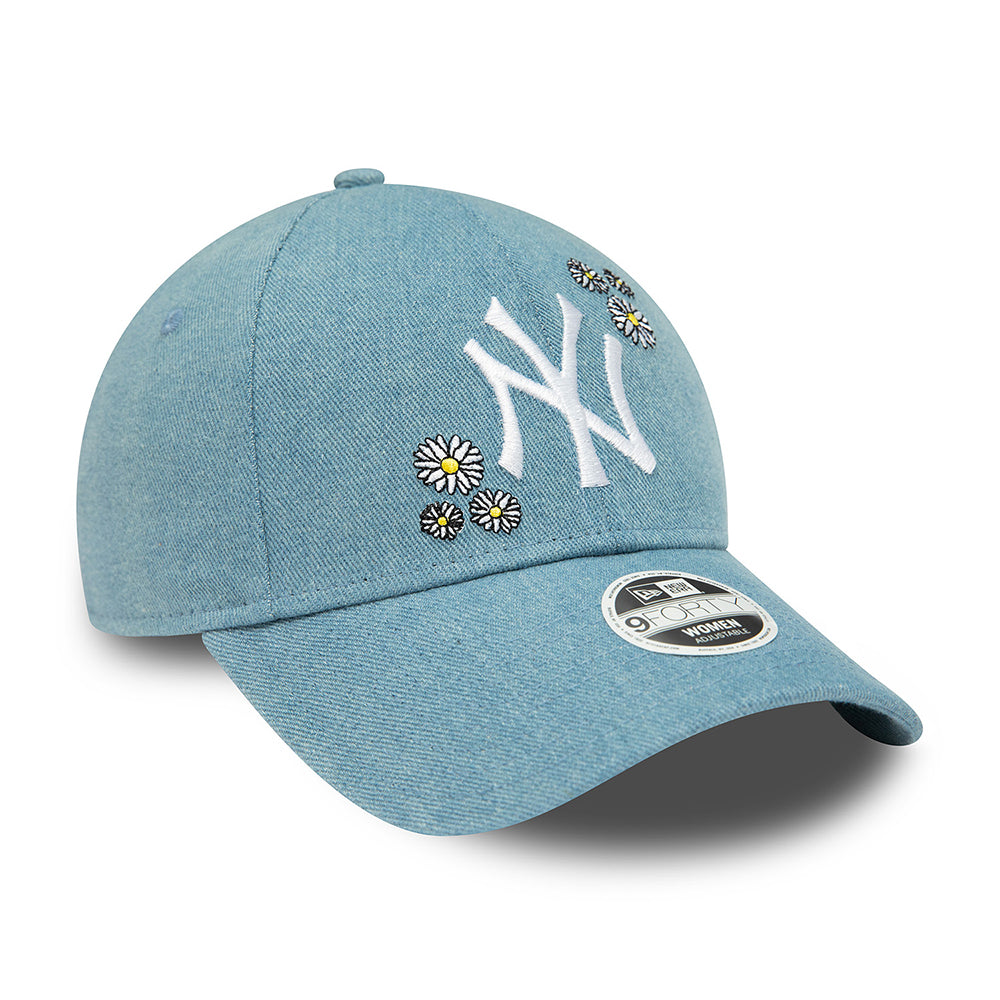 Gorra de béisbol mujeres 9FORTY MLB Denim New York Yankees de New Era - Azul-Blanco