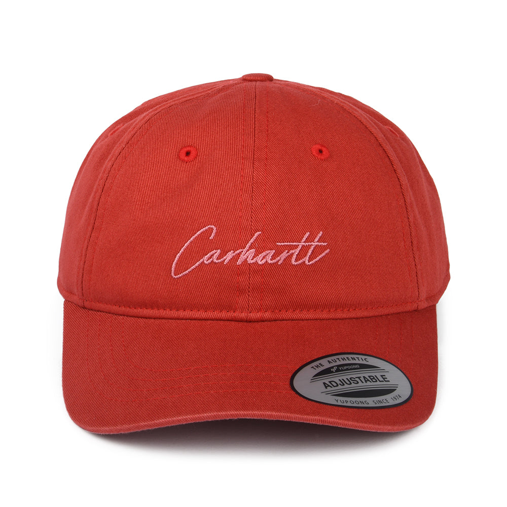 Gorra de béisbol Delray de sarga de algodón de Carhartt WIP - Rojo Lavado