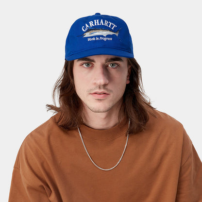 Gorra de béisbol Marlin visera plana de sarga de algodón de Carhartt WIP - Azul