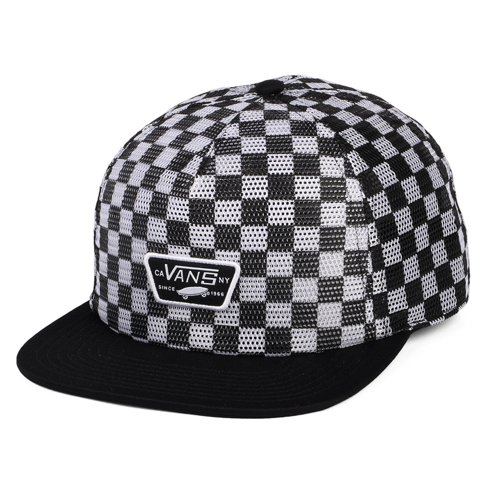 Gorra Trucker Full Patch Malla a cuadros de Vans - Negro-Blanco