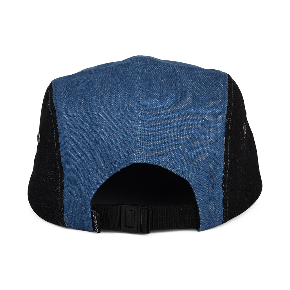Gorra 5 paneles de tejido vaquero Patchwork de The Quiet Life - Vaquero-Negro