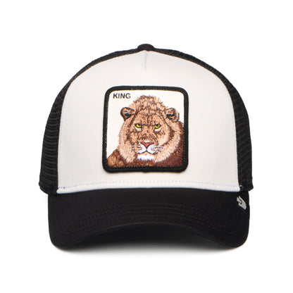 Gorra Trucker King Lion de Goorin - Blanco-Negro