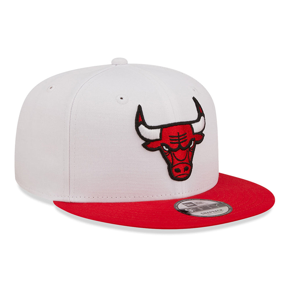 Gorra Snapback 9FIFTY NBA White Crown Team Chicago Bulls de New Era - Blanco-Rojo