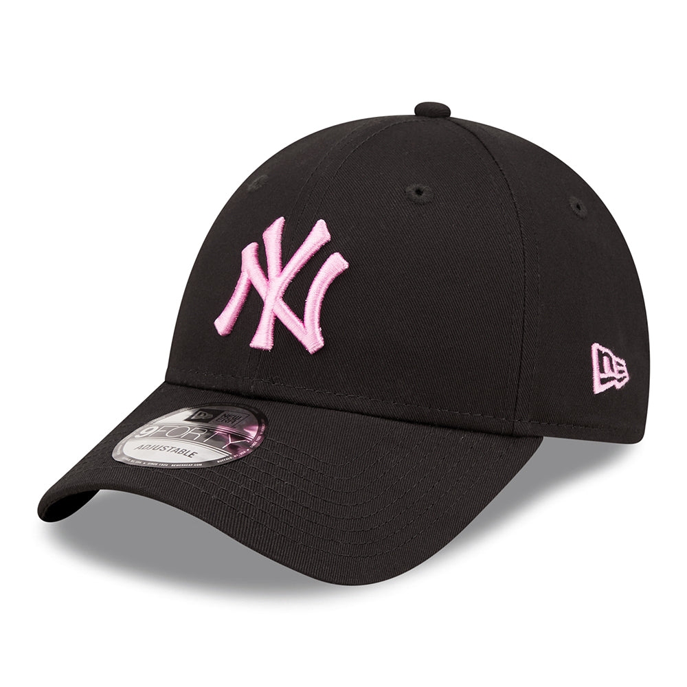 Gorra de béisbol 9FORTY MLB League Essential New York Yankees de New Era - Negro-Rosa Claro