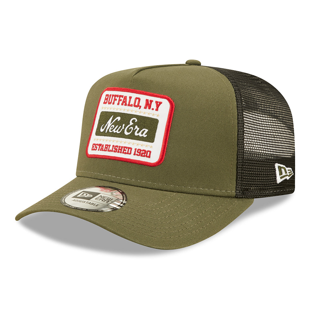 Gorra Trucker State Patch A-Frame de New Era - Verde Oliva