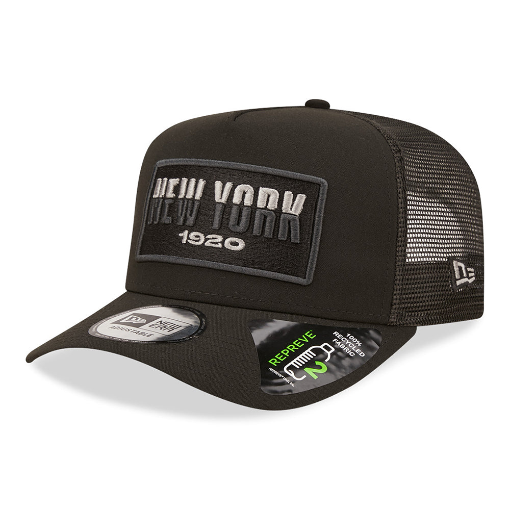 Gorra Trucker A-Frame USA State New York de New Era - Negro