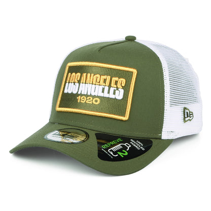 Gorra Trucker A-Frame USA State Los Angeles de New Era - Verde Oliva