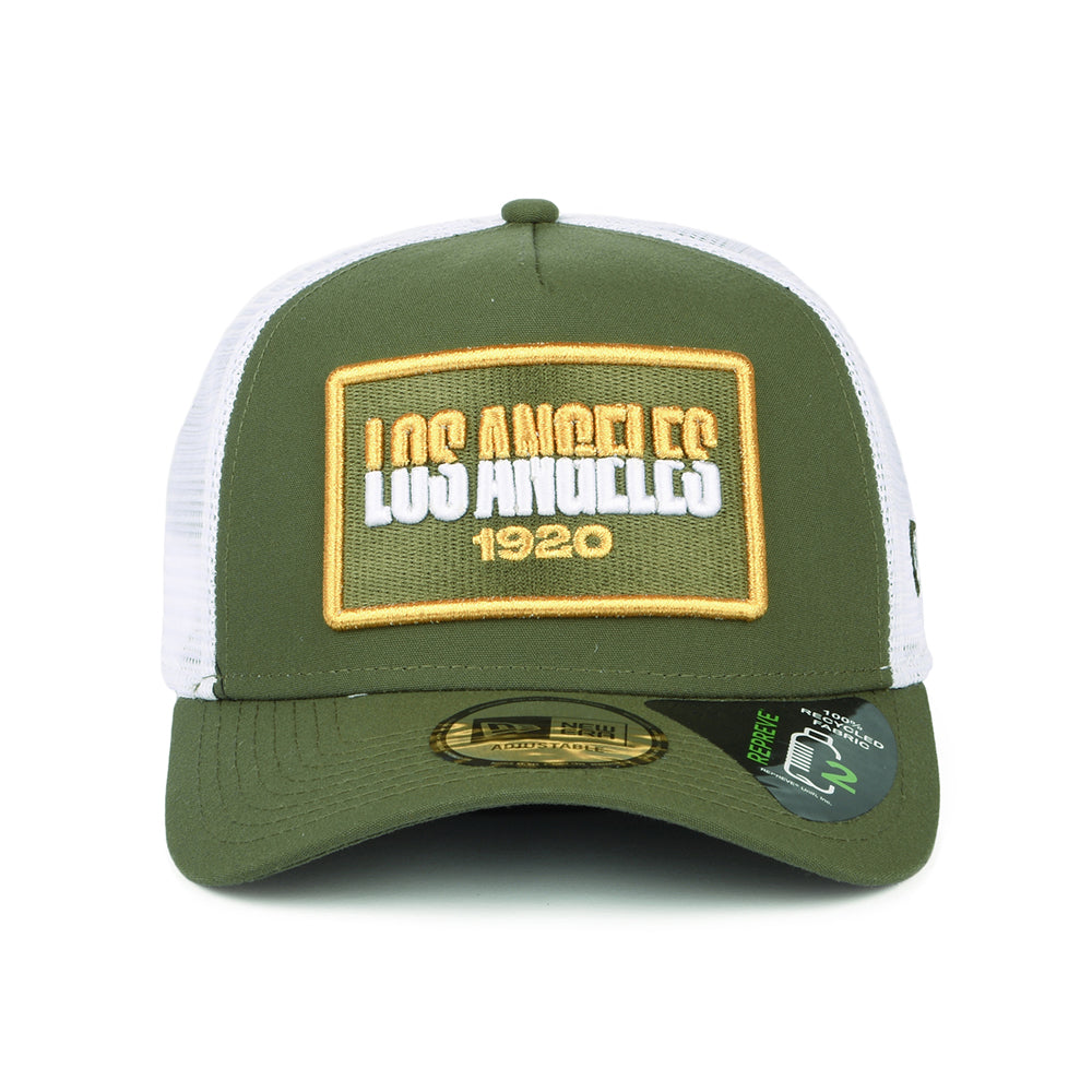 Gorra Trucker A-Frame USA State Los Angeles de New Era - Verde Oliva