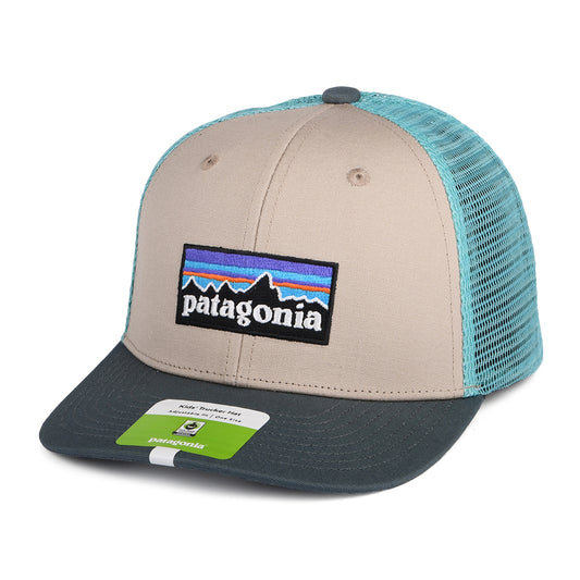 Gorra Trucker niños P-6 Logo de algodón orgánico de Patagonia - Beige Arena-Azul-Gris
